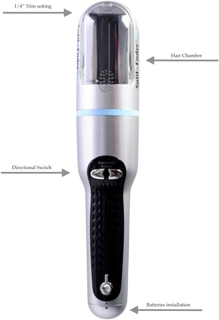 Split ender Mini Cordless Split End Hair Trimmer for Dry, Damaged, Brittle, or Frizzy Hair - Battery Operated Clipper for Straight and Curly Hair - Blue - Image 3